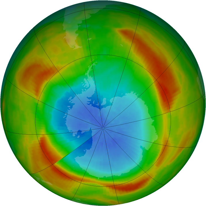 Antarctic ozone map for 26 October 1981